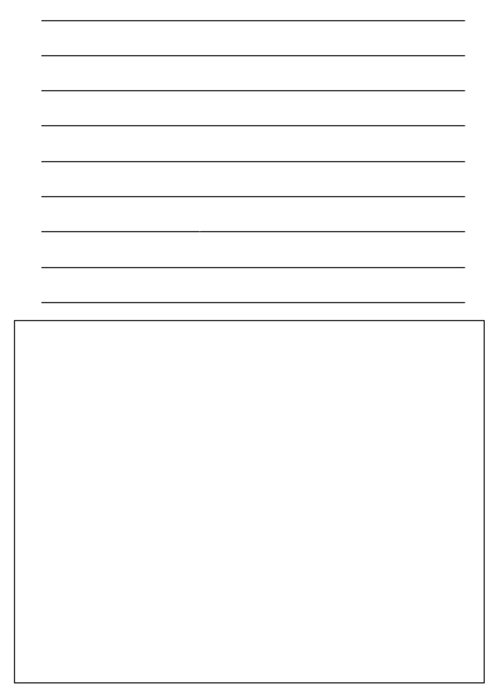 Platz für Antworten der Schülerinnen und Schüler neun Zeilen und Platz für ein Bild